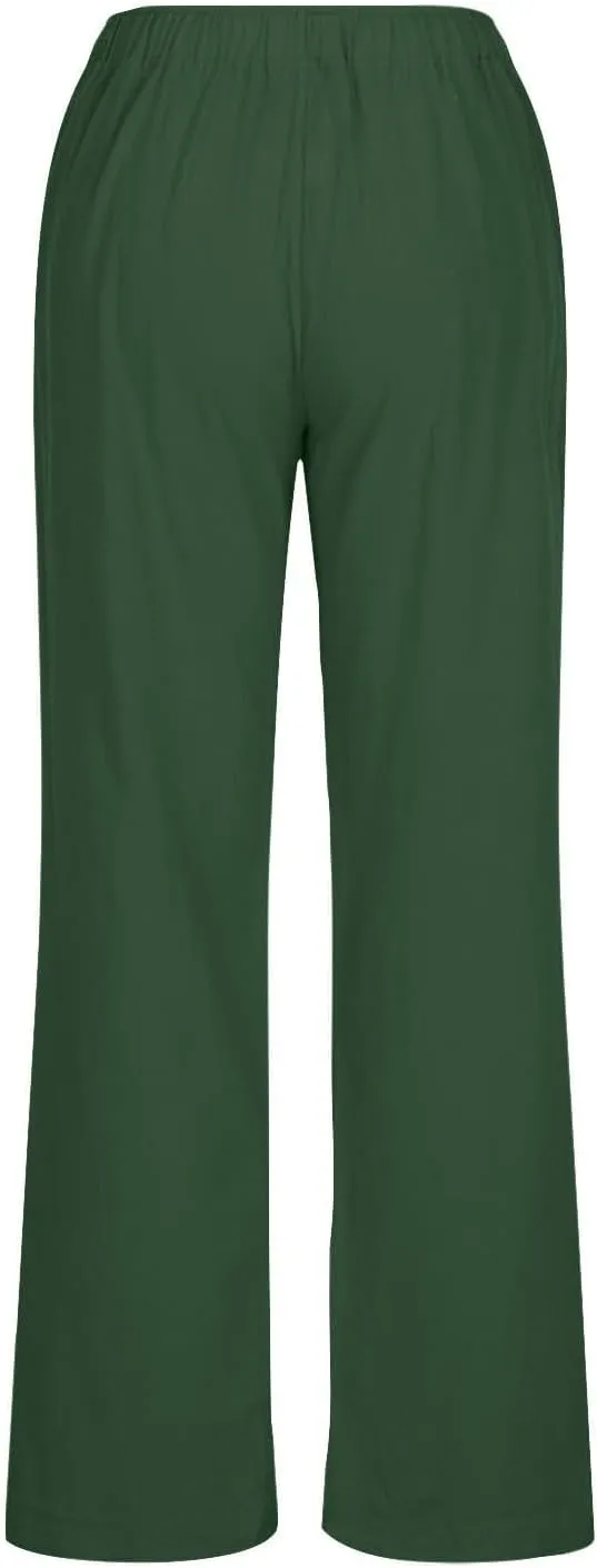 fanmpghleoo Womens Linen Pants Summer Casual Loose Wide Leg Pants Drawstring High Waisted Palazzo Pants Trousers with Pockets