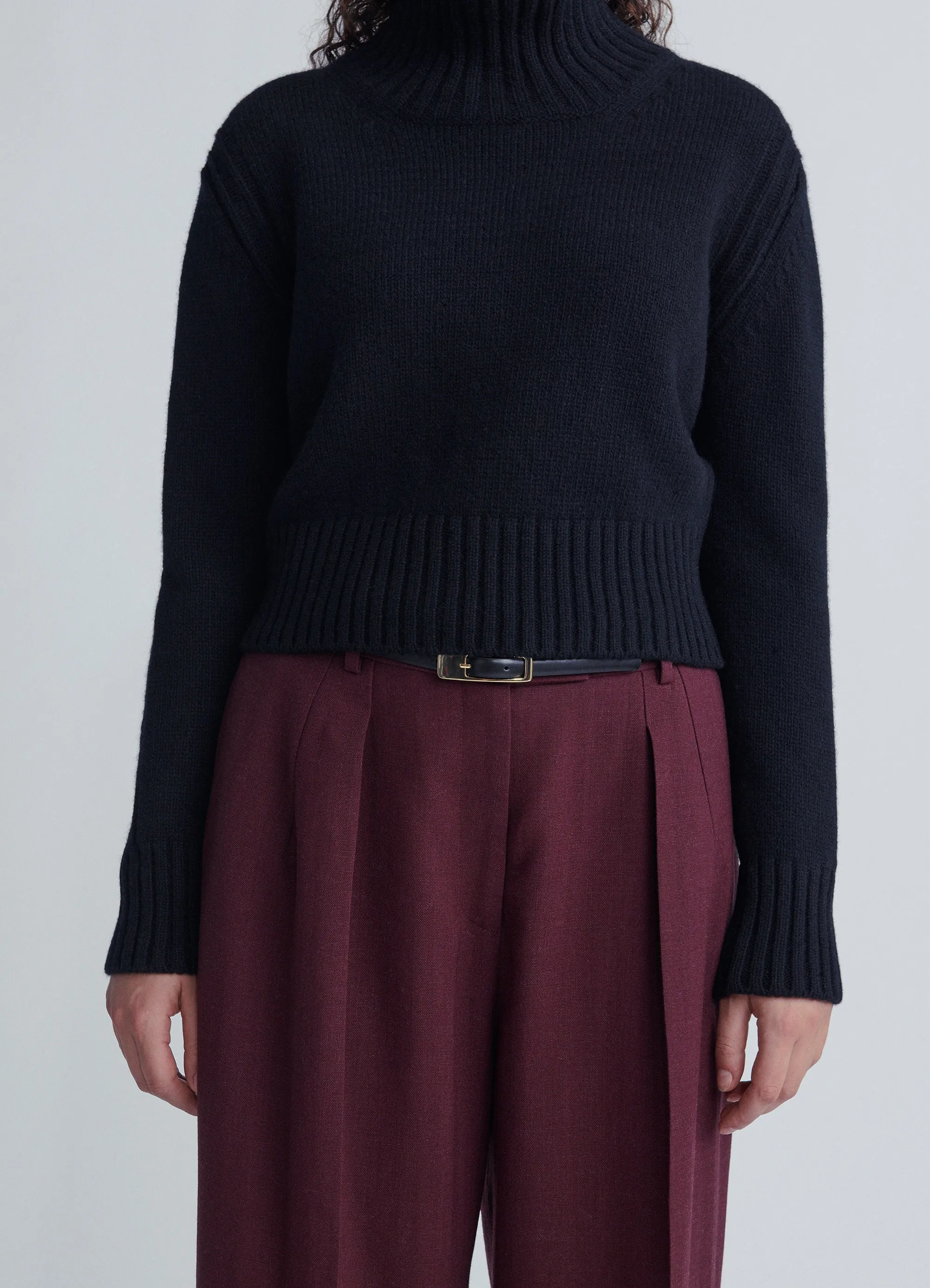 Fintra Crop High Neck in Black