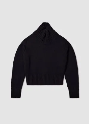 Fintra Crop High Neck in Black