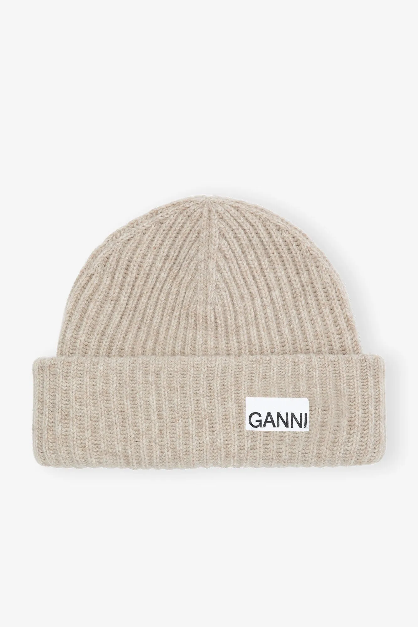 Ganni - Brazilian Sand Chunky Wool Rib Beanie