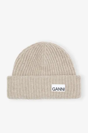 Ganni - Brazilian Sand Chunky Wool Rib Beanie