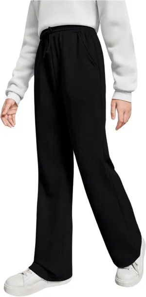 Girl's Jogger Sweatpants High Waist Wide Leg Baggy Pants Casual Gym Workout Pants