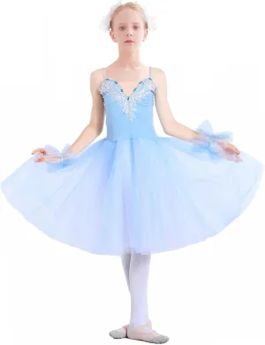 Girls Sundress swan Dance Dress Tutu Performance Long Tulle Dress Halloween Christmas Dress