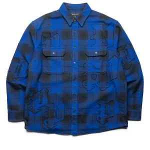 Gothic P Flannel Shirt (Black/Blue) - P331-PFMB125