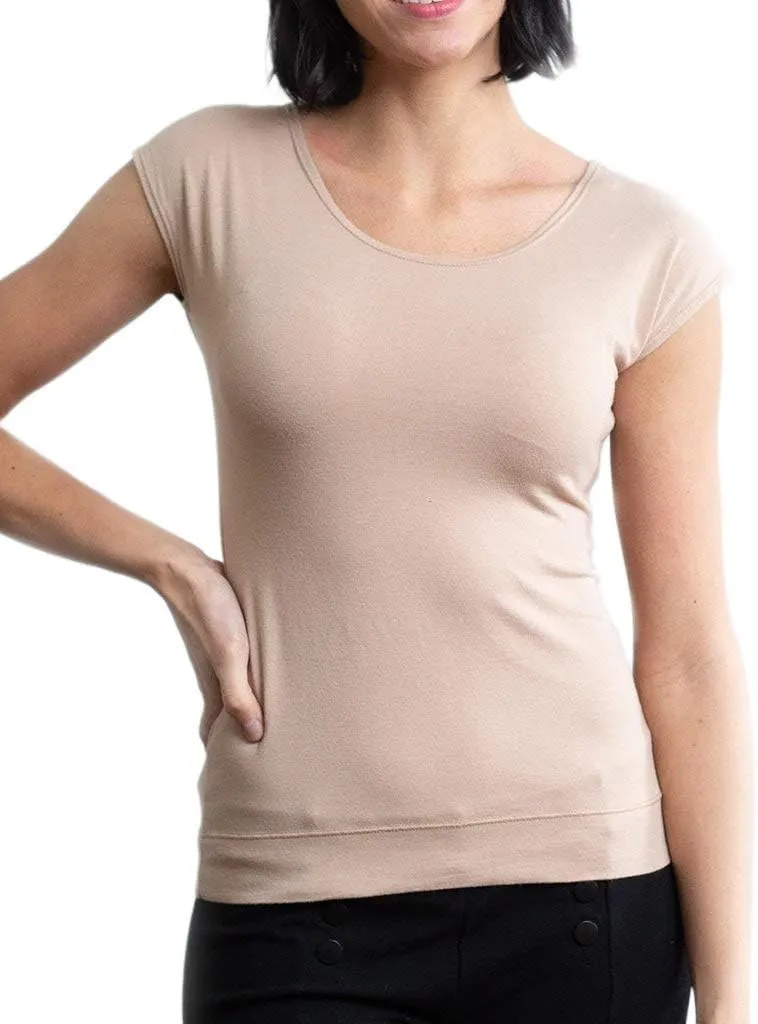 HALFTEE Full Length Cap Sleeve Layering Tee | Layering Top for Women & Teens | XS-3X