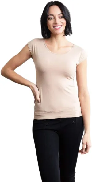 HALFTEE Full Length Cap Sleeve Layering Tee | Layering Top for Women & Teens | XS-3X
