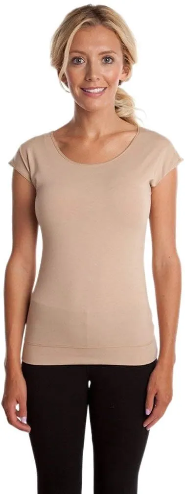 HALFTEE Full Length Cap Sleeve Layering Tee | Layering Top for Women & Teens | XS-3X