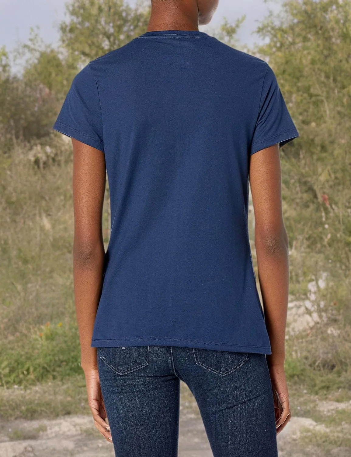 Hanes Perfect-T V-Neck T-Shirt, Cotton Short Sleeve Tee for Women, 1 or 2 Pack
