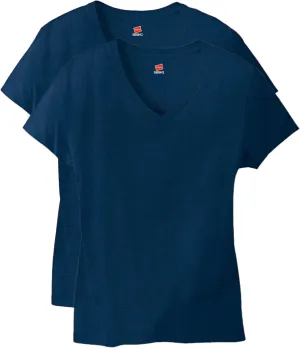 Hanes Perfect-T V-Neck T-Shirt, Cotton Short Sleeve Tee for Women, 1 or 2 Pack