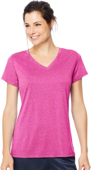 Hanes Women's Cooldri Short Sleeve Performance V-Neck T-Shirt (1 Pack)
