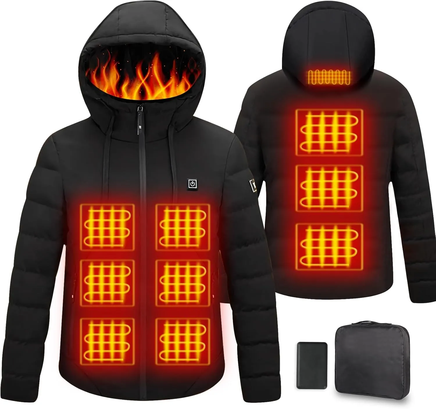 Heated Jackets for Men Women with Battery Pack 10000mAh, Electric Heated Coat for Men Women Heating Coat Heat Jacket