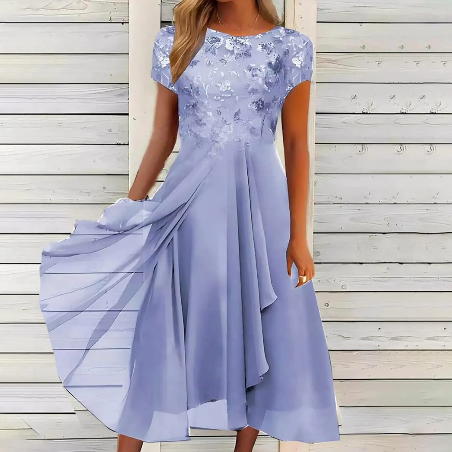HGps8w Mother of The Groom Dresses for Wedding Half Sleeves Lace Appliques High Low Chiffon Scoop Neck Formal Evening Dress