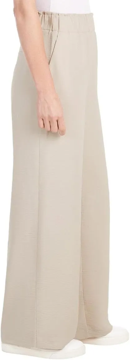 Hilary Radley Women's Wide Leg Crinkle Pants with Elasticwaistband