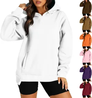 Hoodies for Women Winter Loose Comfy Fleece Oversized Sweatshirt Long Sleeve Drop Shoulder Fleece Pullover Sweaters