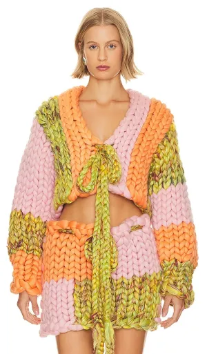 Hope Macaulay Colossal Knit Cardigan in Peach