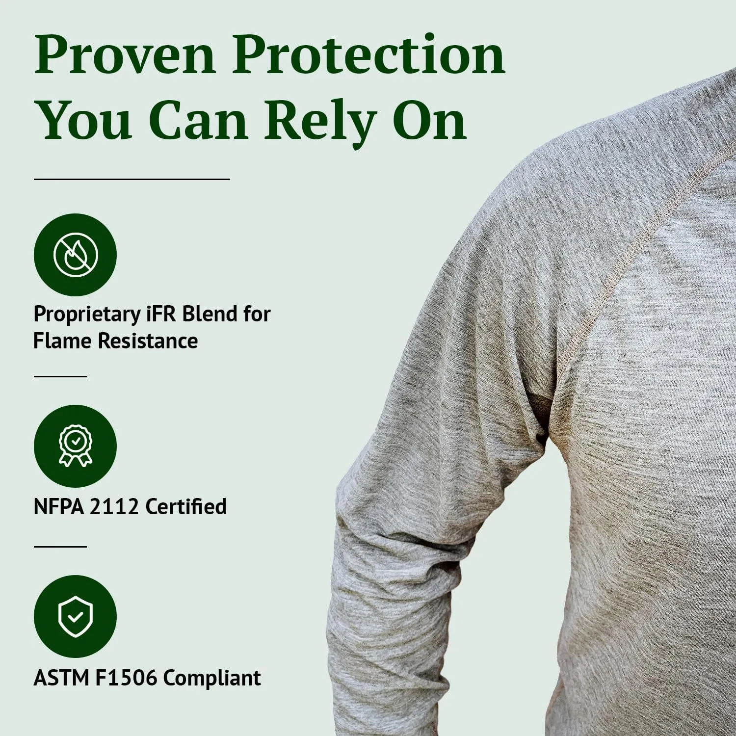 iFR Base Layer - Mens Long Sleeve Tee Shirts - Fire Resistant Shirts for Men - Fire Resistant Clothing