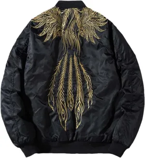 Jacket Men Phoenix Embroidered Sukajan Windbreaker Japanese Baseball Coat Spring Winter Padded Clothing Ma-1