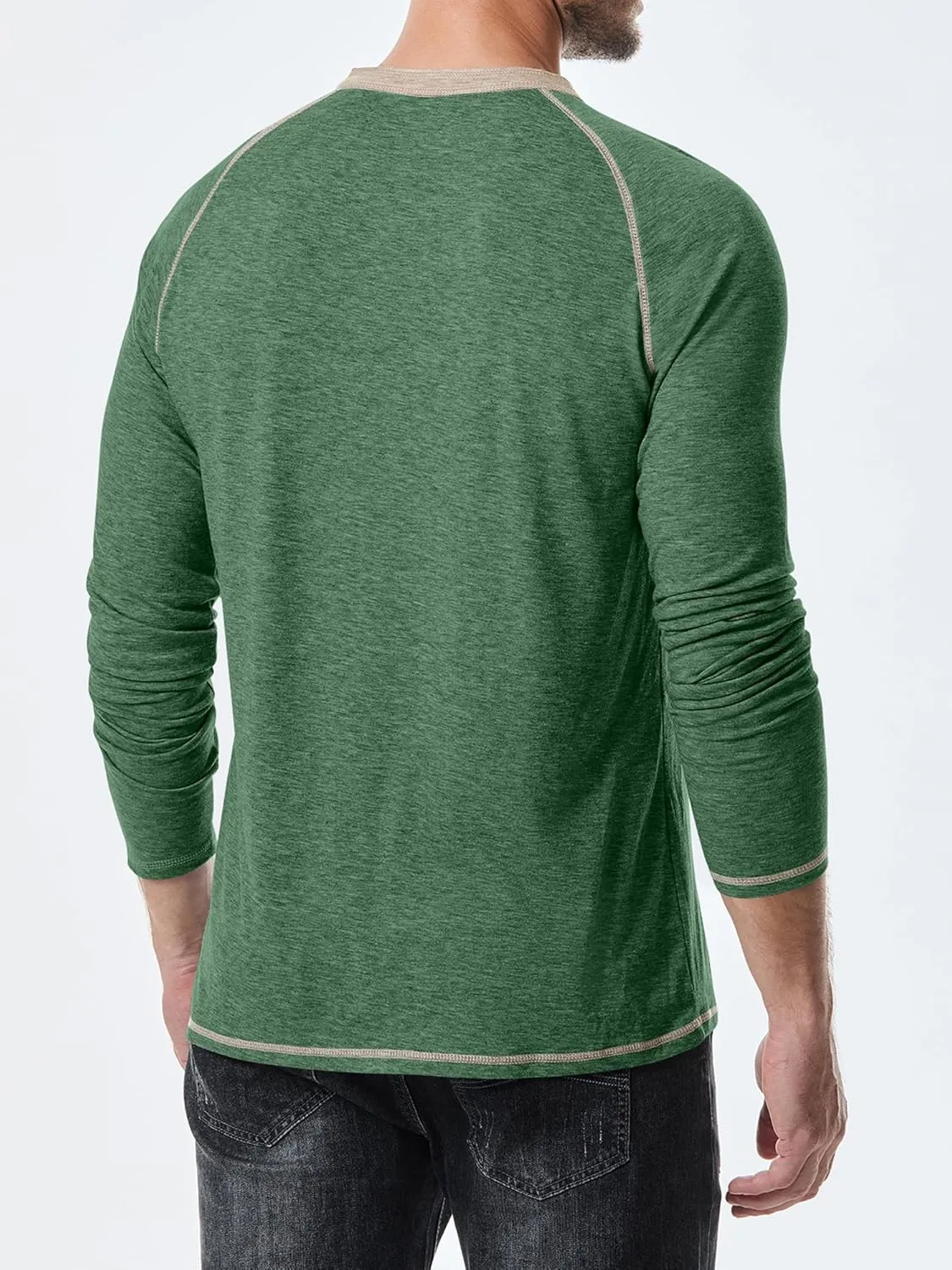 JMIERR Men's Henley Long/Short Sleeve T-Shirt Stretch Cotton Casual Pullover Tee Shirts with Pockets