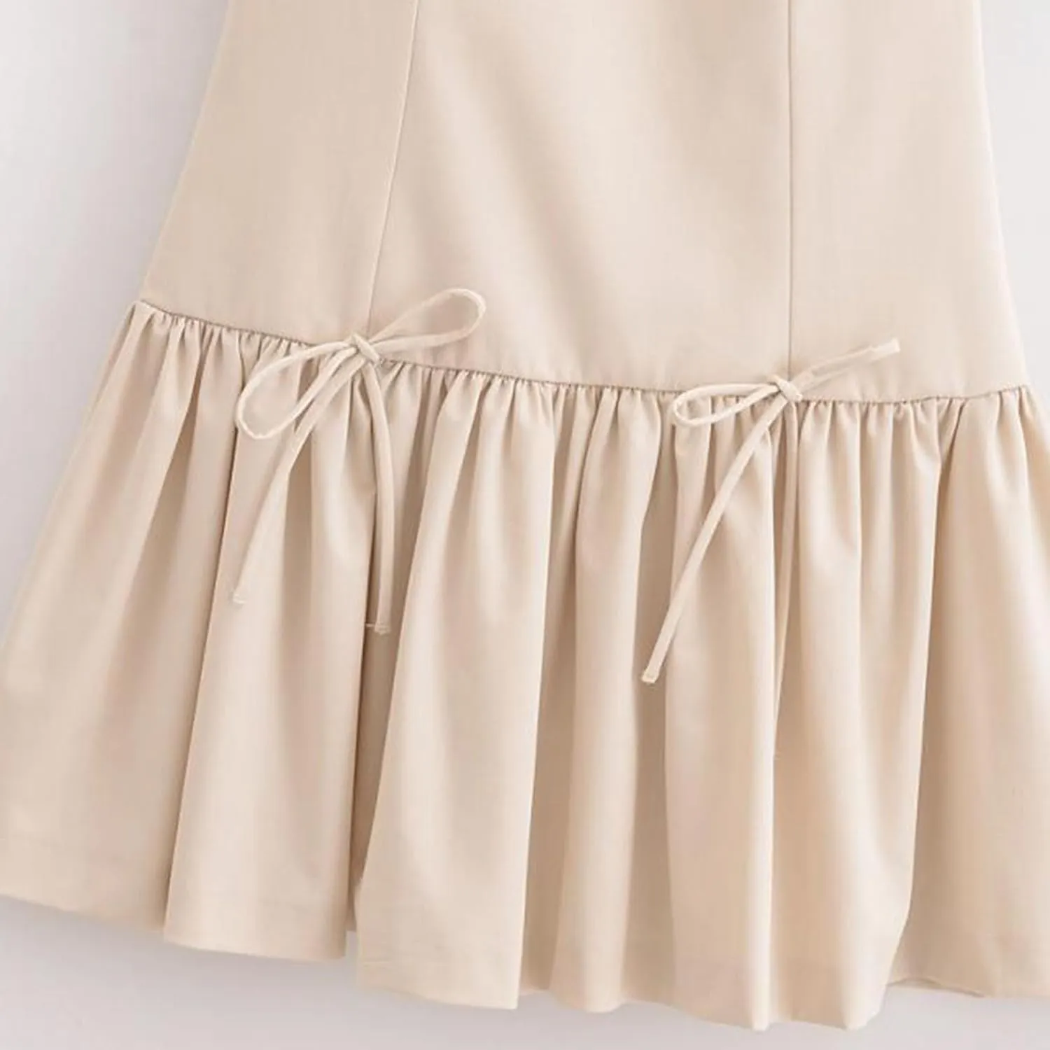 JOAU Womens Tennis Athletic Pleated Mini Dress Golf Workout Casual Crew Neck Sleeveless Bow Ruffle A-Line Short Sundress