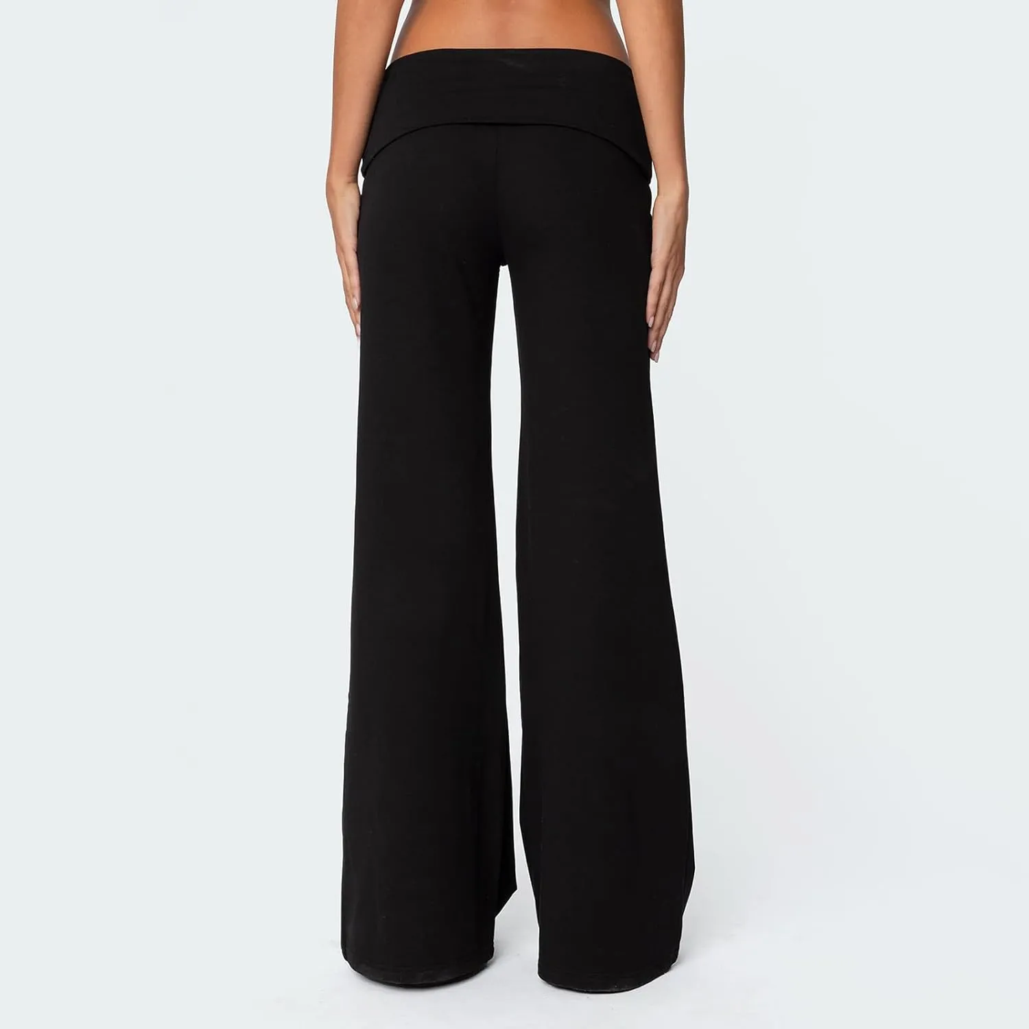 KMBANGI Women Skinny Pants Fold Over Bootcut Stretchy Yoga Flare Leggings Long Y2k Joggers Sweatpants Lounge Streetwear