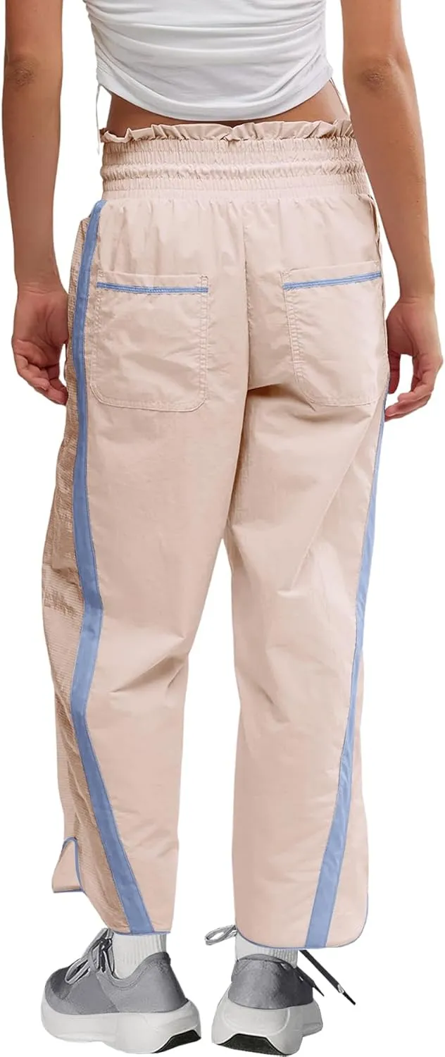 LAMISSCHE Womens Hiking Pants High Waisted Wide Leg Cargo Pants Quick Dry Water Resistant Track Pants with Pockets