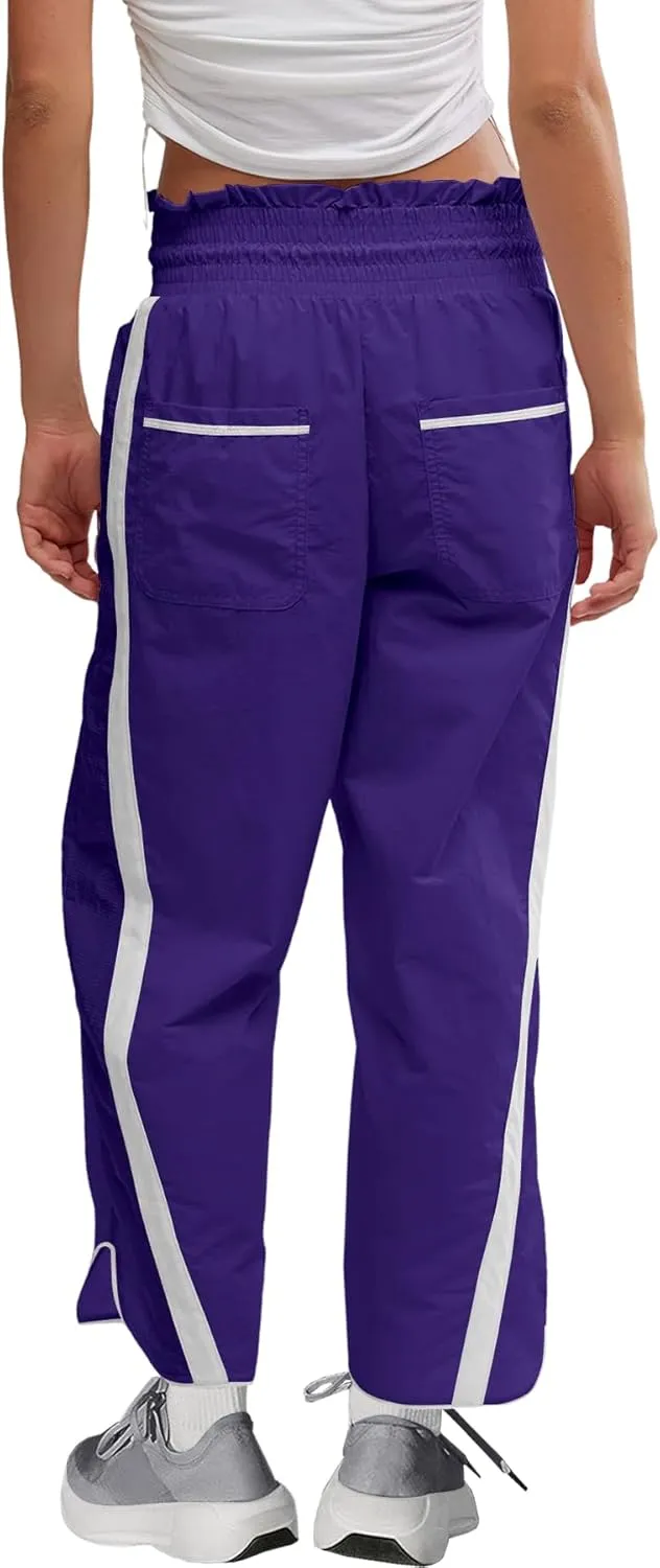 LAMISSCHE Womens Hiking Pants High Waisted Wide Leg Cargo Pants Quick Dry Water Resistant Track Pants with Pockets
