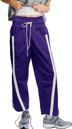 LAMISSCHE Womens Hiking Pants High Waisted Wide Leg Cargo Pants Quick Dry Water Resistant Track Pants with Pockets