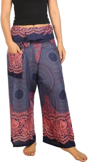 Lannaclothesdesign Women's Thai Fisherman Pants Yoga Trousers Wide Legs Pants