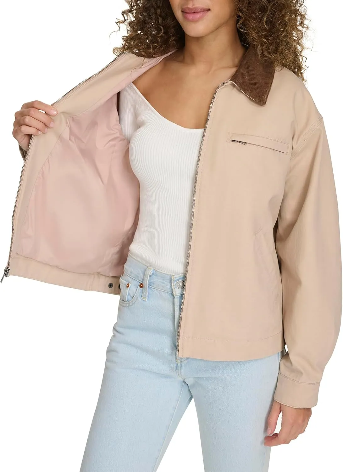 Levi's Women's Zip Up Utility Jacket with Collar