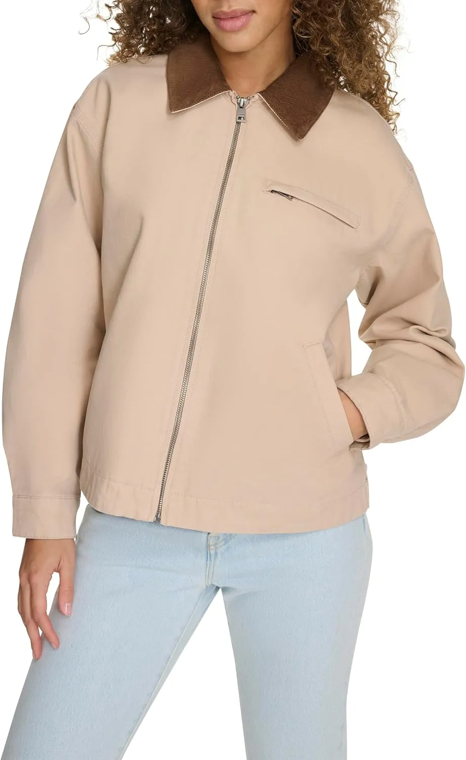 Levi's Women's Zip Up Utility Jacket with Collar