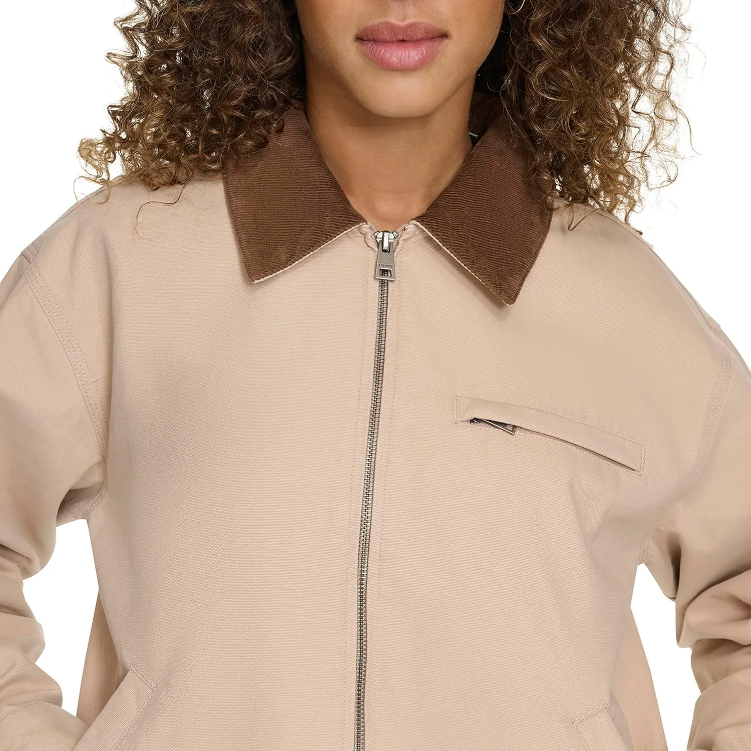 Levi's Women's Zip Up Utility Jacket with Collar
