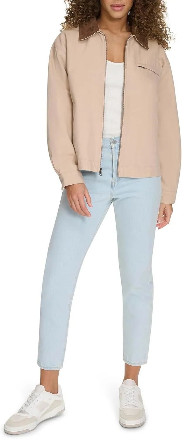 Levi's Women's Zip Up Utility Jacket with Collar