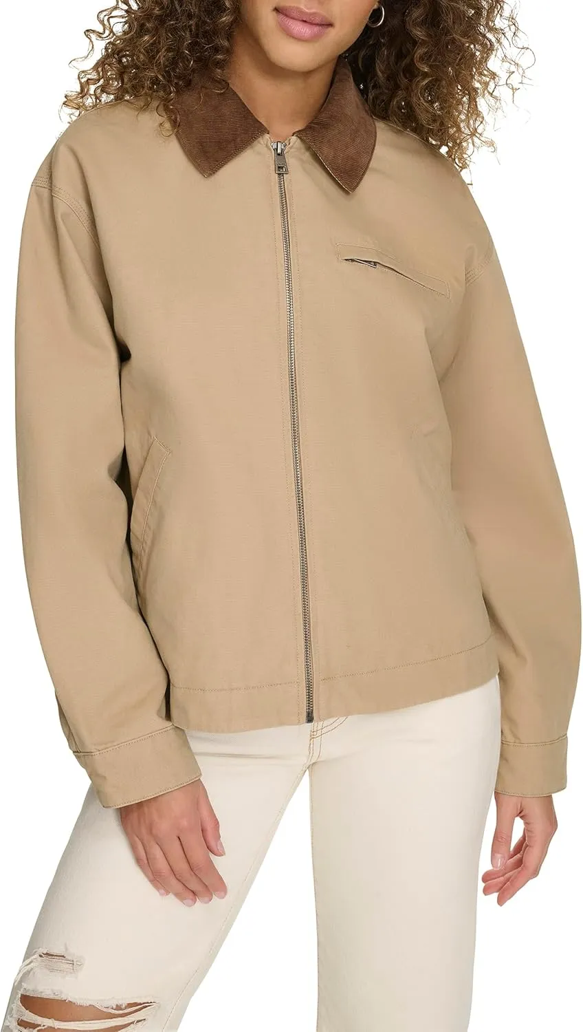 Levi's Women's Zip Up Utility Jacket with Collar