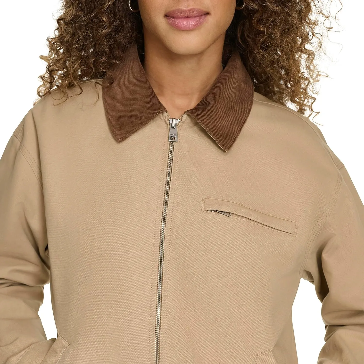 Levi's Women's Zip Up Utility Jacket with Collar