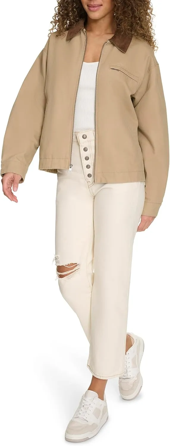 Levi's Women's Zip Up Utility Jacket with Collar