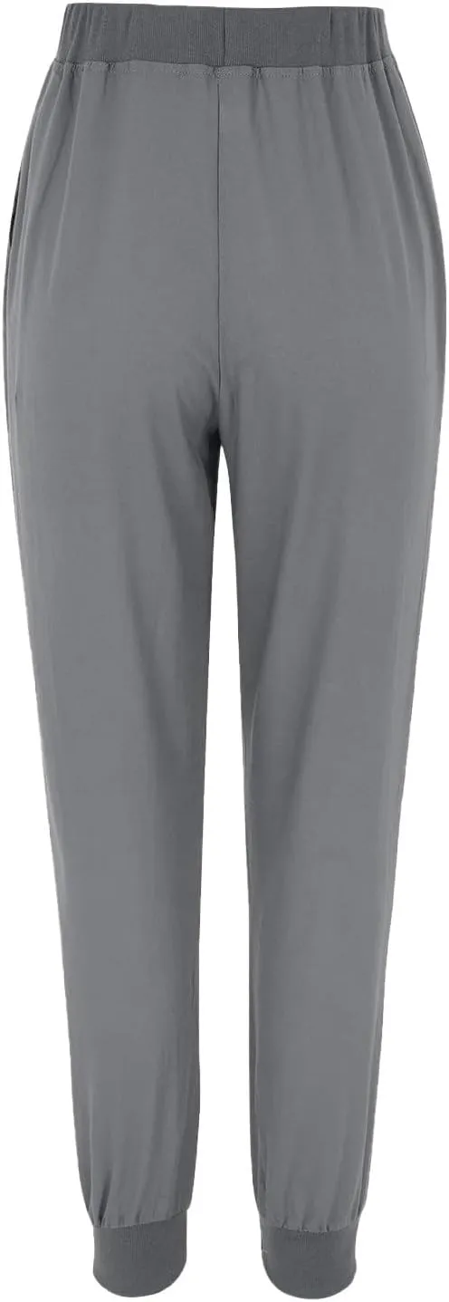 Linen Pants Women Palazzo Pants Petite Dressy Elastic Waist Tapered Leg Summer Casual Jogger Lightweight Trousers