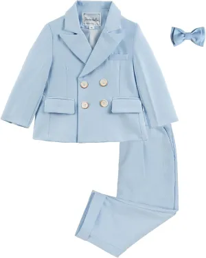 LOLANTA Boys Suits Set Wedding Ring Bearer Outfits Kids Tuxedos Blazer Suit Pant Bow tie, Birthday, Easter Clothes