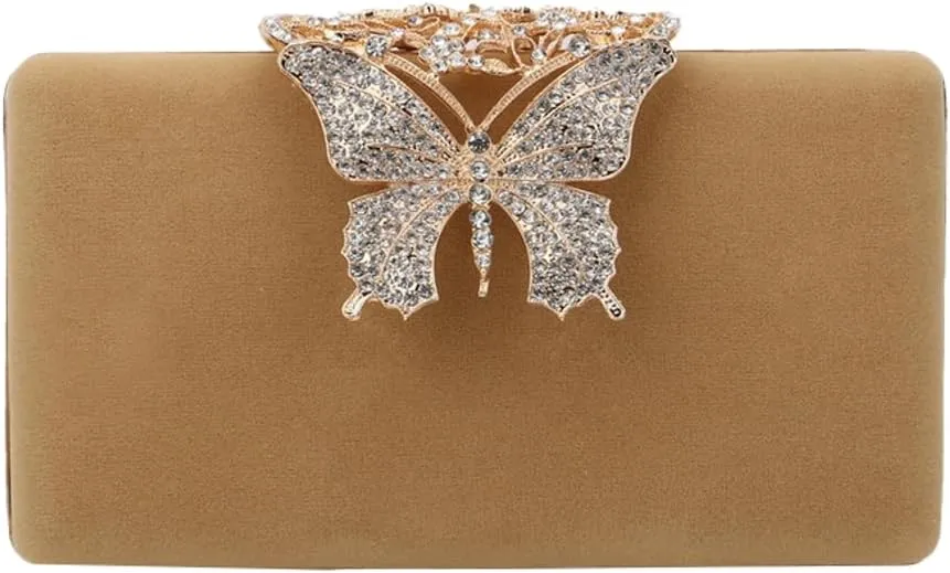 Luxury Rhinestone Bow Clutch, Velvet Women's Evening Bag, Elegant Party Purse for Dinners/Balls/Weddings
