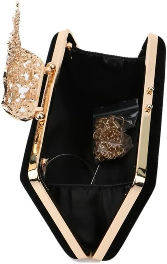Luxury Rhinestone Bow Clutch, Velvet Women's Evening Bag, Elegant Party Purse for Dinners/Balls/Weddings