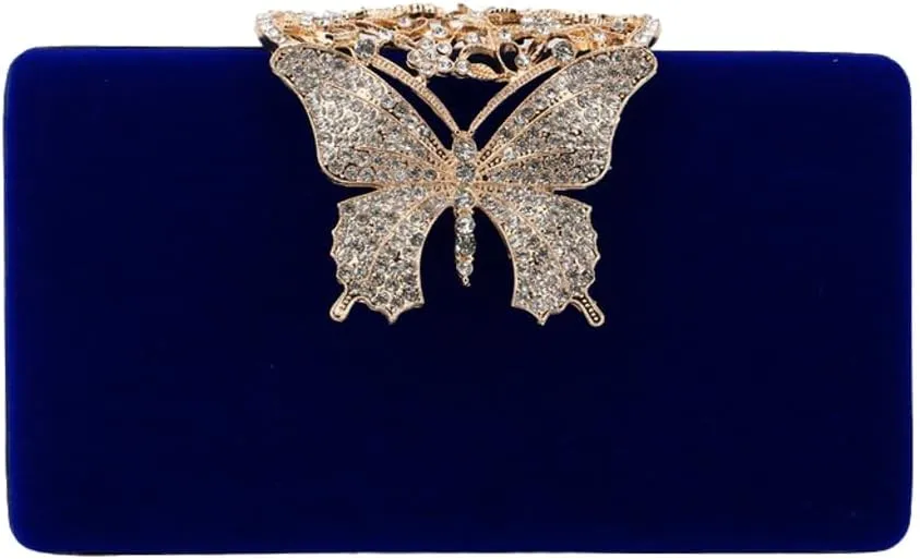 Luxury Rhinestone Bow Clutch, Velvet Women's Evening Bag, Elegant Party Purse for Dinners/Balls/Weddings