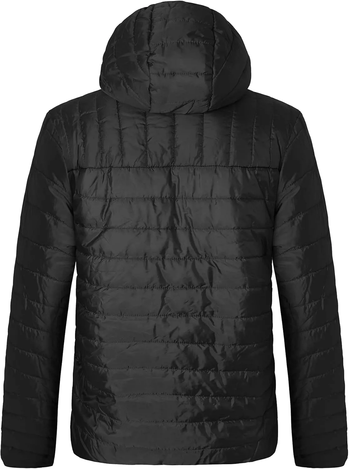 MADHERO Mens Packable Hooded Puffer Jacket Lightweight Water-Resistant Quilted Puffy Outerwear with Hood