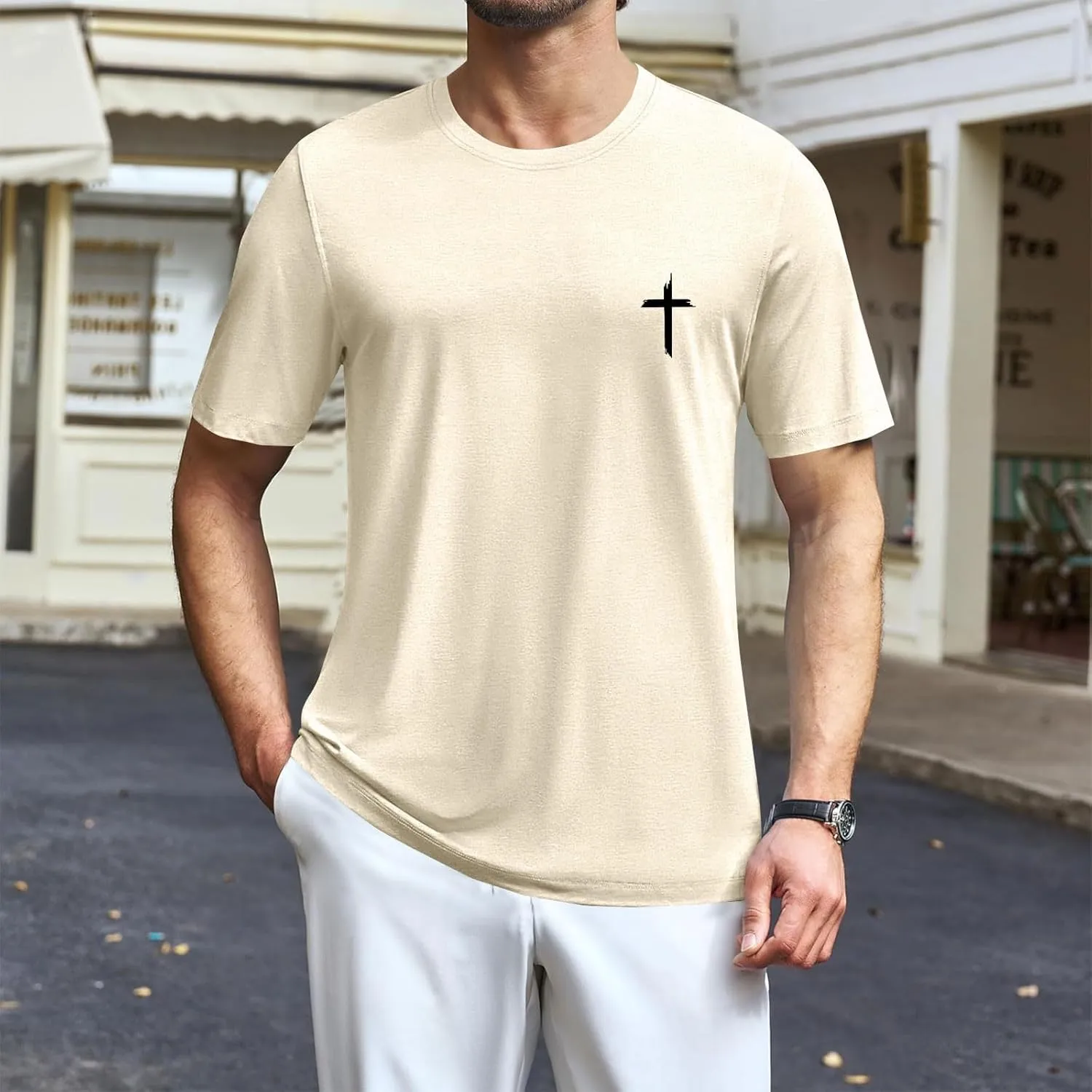 Men Basic Active T Shirt Quick Dry Outdoor Top Breathable Hiking Ready Graphic Comfort Fit Tunics