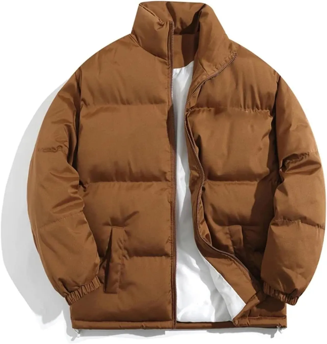 Men Cotton Padded Warm Parkas Winter Stand Collar Waterproof Mens Jacket Puffer Coat