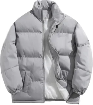 Men Cotton Padded Warm Parkas Winter Stand Collar Waterproof Mens Jacket Puffer Coat