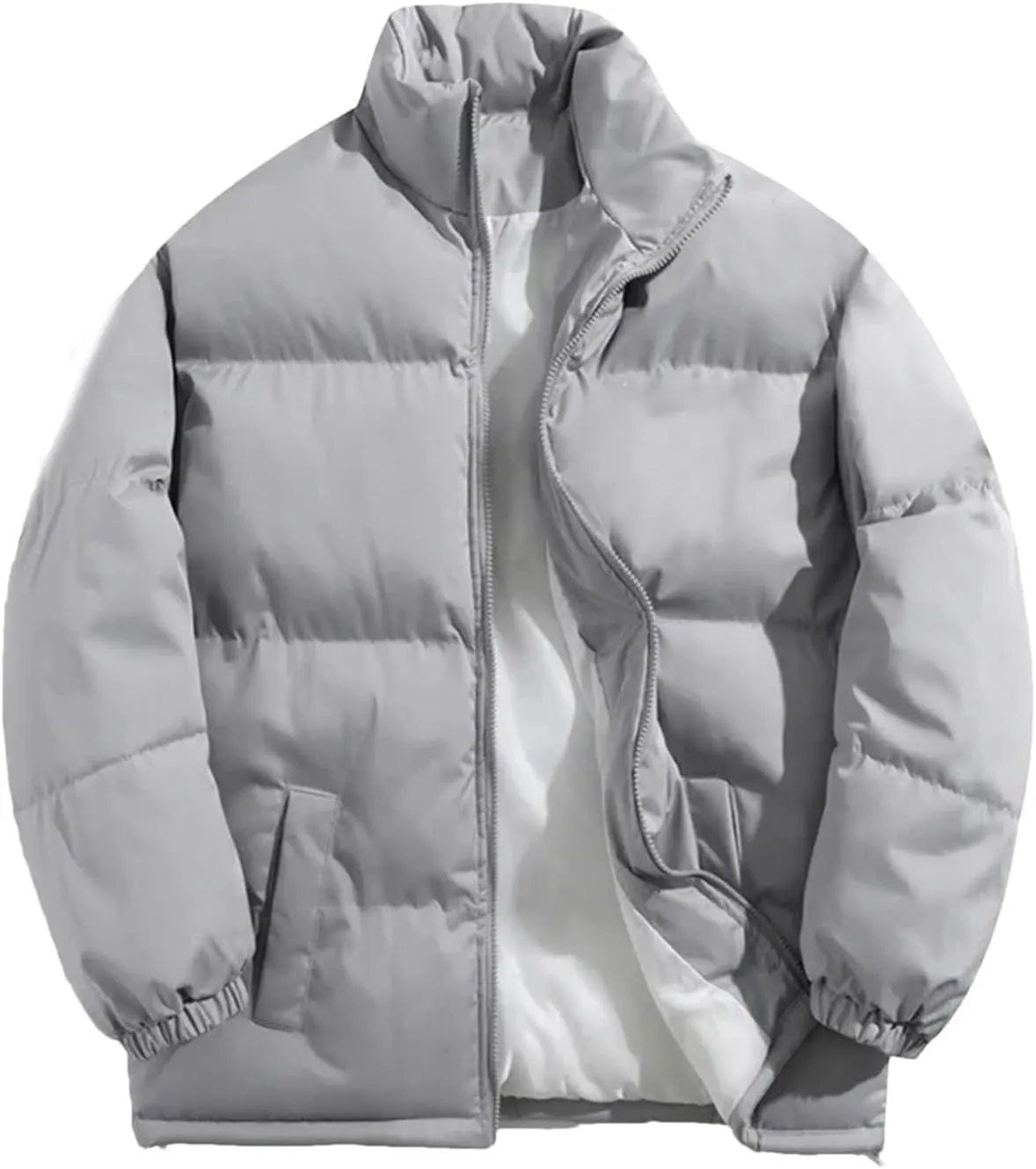 Men Cotton Padded Warm Parkas Winter Stand Collar Waterproof Mens Jacket Puffer Coat