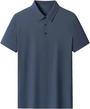 Men Polo Shirts Summer Classic Short-Sleeved Tee Breathable Quick Dry Nylon Golf T Shirts