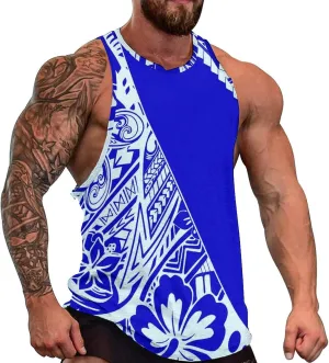 Men Polynesian Tribal Quick Dry Workout Tank Top Hawaiian Samoan Gym Muscle Tee Bodybuilding Sleeveless Shirt