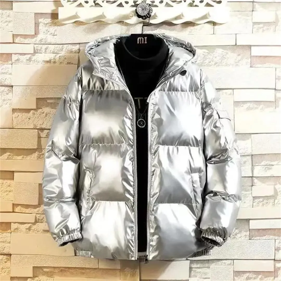 Men Winter Thickened Jacket Loose-Fit Puffer Jacket Lightweight Padded Trendy Cotton Coat