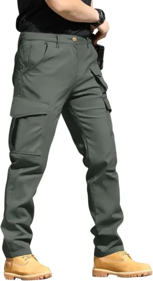 Mens Cargo Work Pants Durable Ripstop Tactical Pants with 10 Pockets Outdoor Water Resistant Hiking Woking Construction Pants