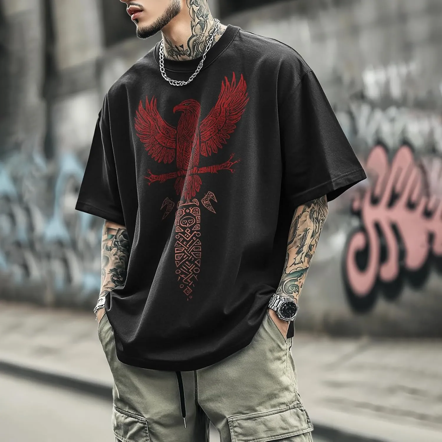 Mens Graphic T-Shirts 90s Rock Summer Big and Tall Workout Breathable Quick Dry Short Sleeve 100% Cotton Tee Shirts